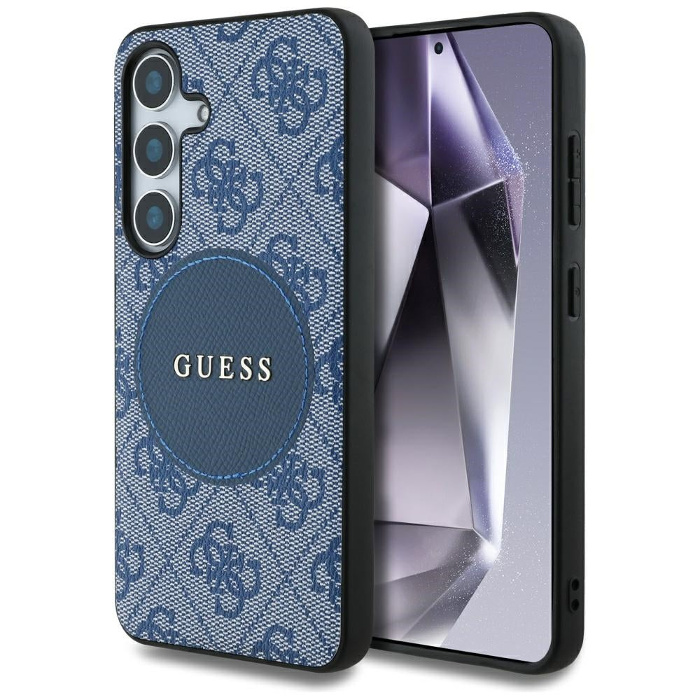 Husa MagSafe pentru Samsung Galaxy S25 S931, Guess, 4G Circle Classic Logo, Albastra
