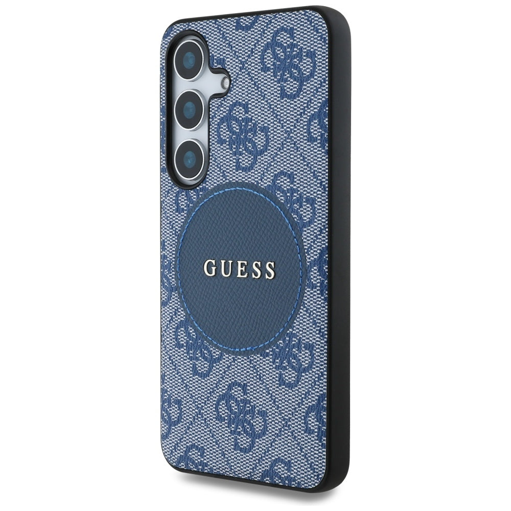 Husa MagSafe pentru Samsung Galaxy S25 S931, Guess, 4G Circle Classic Logo, Albastra