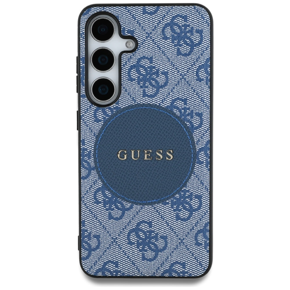 Husa MagSafe pentru Samsung Galaxy S25 S931, Guess, 4G Circle Classic Logo, Albastra