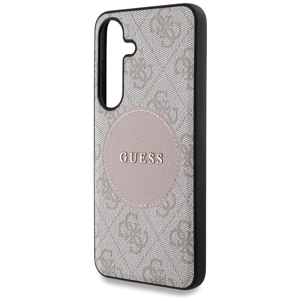 Husa MagSafe pentru Samsung Galaxy S25 S931, Guess, 4G Circle Classic Logo, Roz