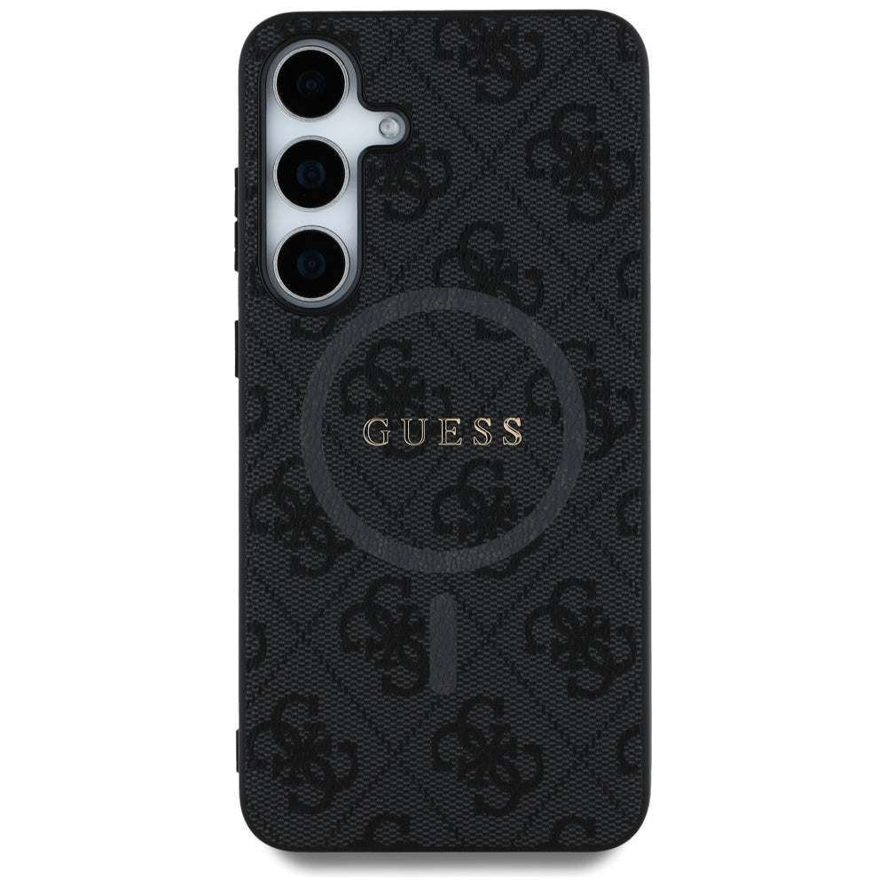 Husa MagSafe pentru Samsung Galaxy S25 S931, Guess, 4G Ring Classic Logo, Neagra