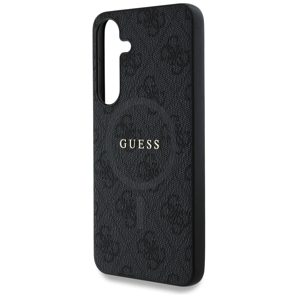 Husa MagSafe pentru Samsung Galaxy S25 S931, Guess, 4G Ring Classic Logo, Neagra
