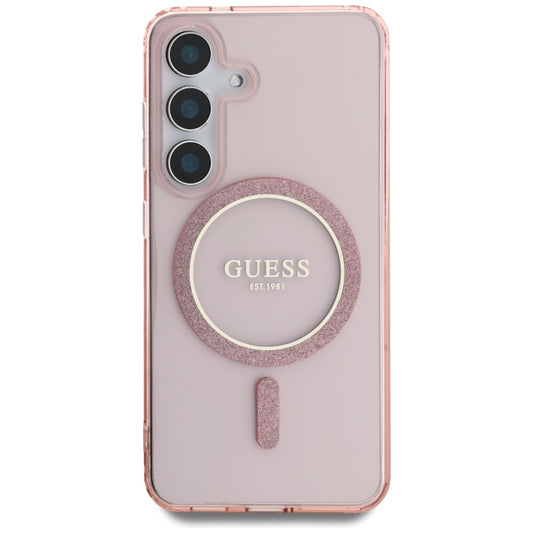 Husa MagSafe pentru Samsung Galaxy S25 S931, Guess, IML Glitter Circle, Roz