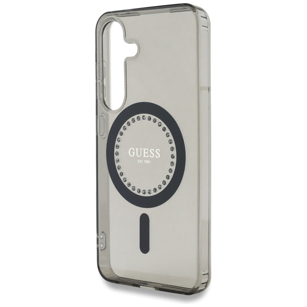 Husa MagSafe pentru Samsung Galaxy S25 S931, Guess, IML Rhinestone, Neagra