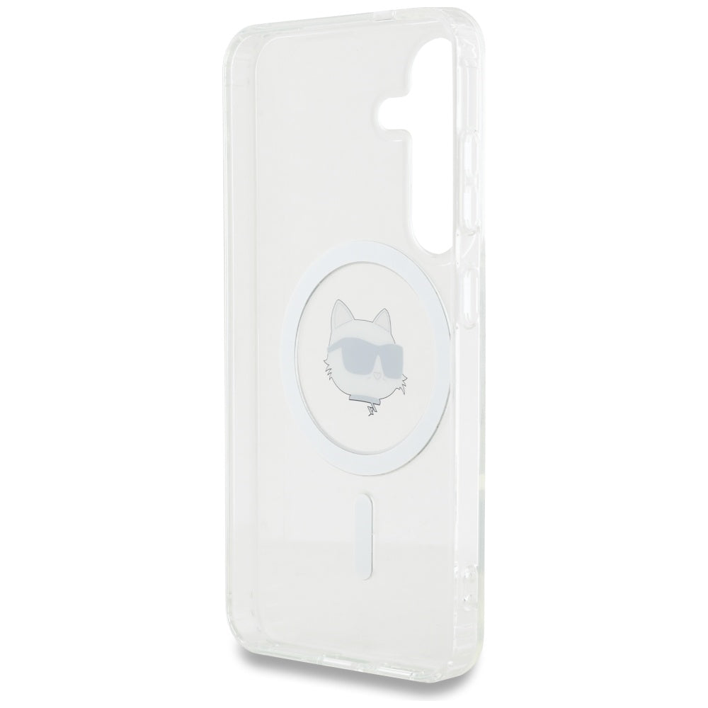 Husa MagSafe pentru Samsung Galaxy S25 S931, Karl Lagerfeld, IML Choupette's Head, Alba