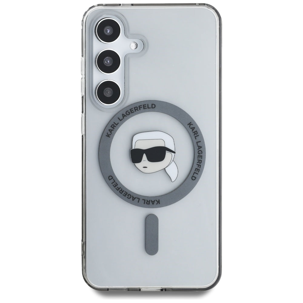 Husa MagSafe pentru Samsung Galaxy S25 S931, Karl Lagerfeld, IML Karl's Head, Neagra