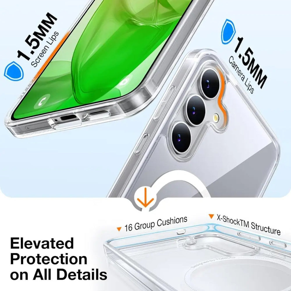 Husa MagSafe pentru Samsung Galaxy S25 S931, Torras, Guardian, Transparenta