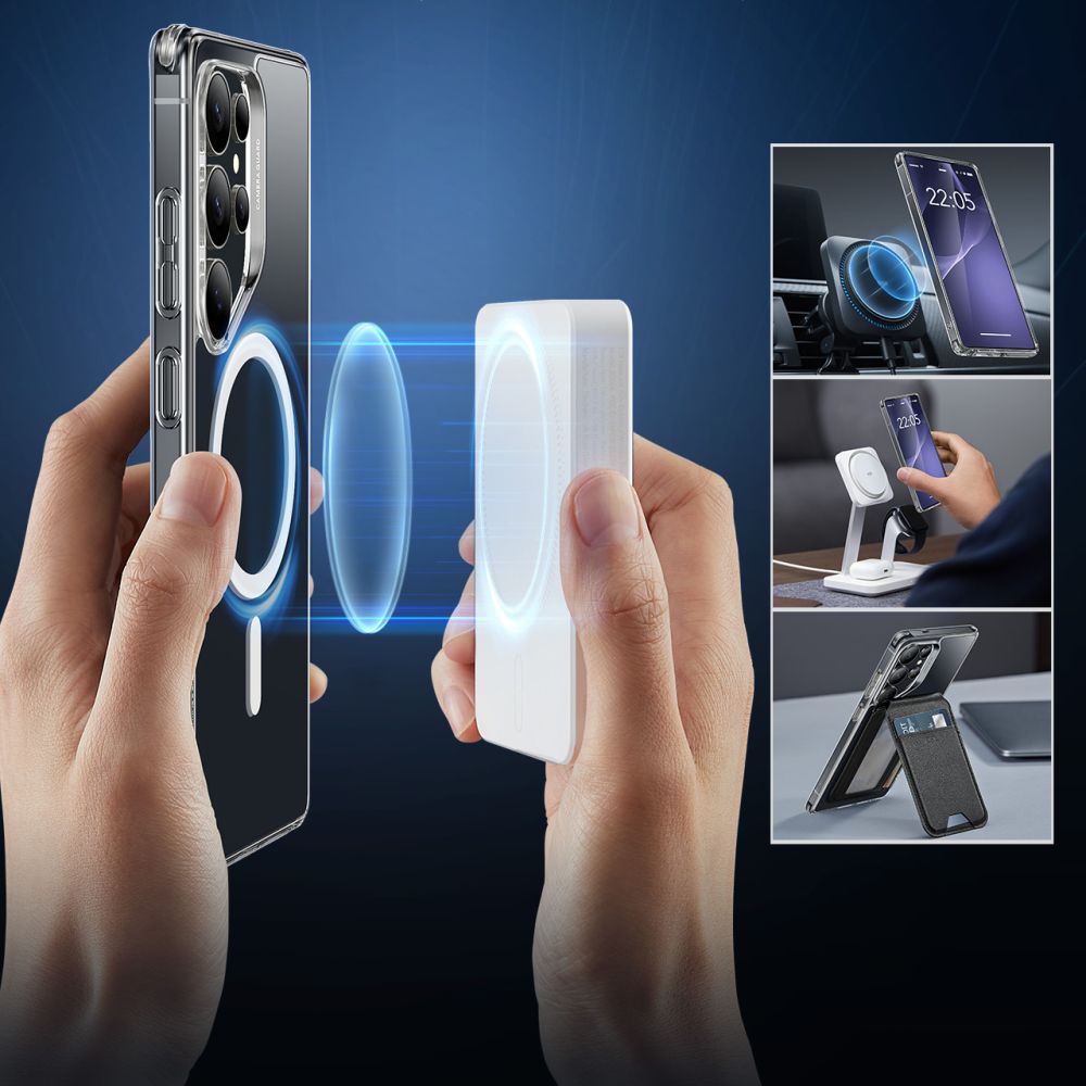 Husa MagSafe pentru Samsung Galaxy S25 Ultra S938, ESR, Classic Hybrid, Transparenta