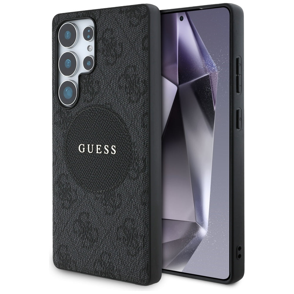 Husa MagSafe pentru Samsung Galaxy S25 Ultra S938, Guess, 4G Circle Classic Logo, Neagra