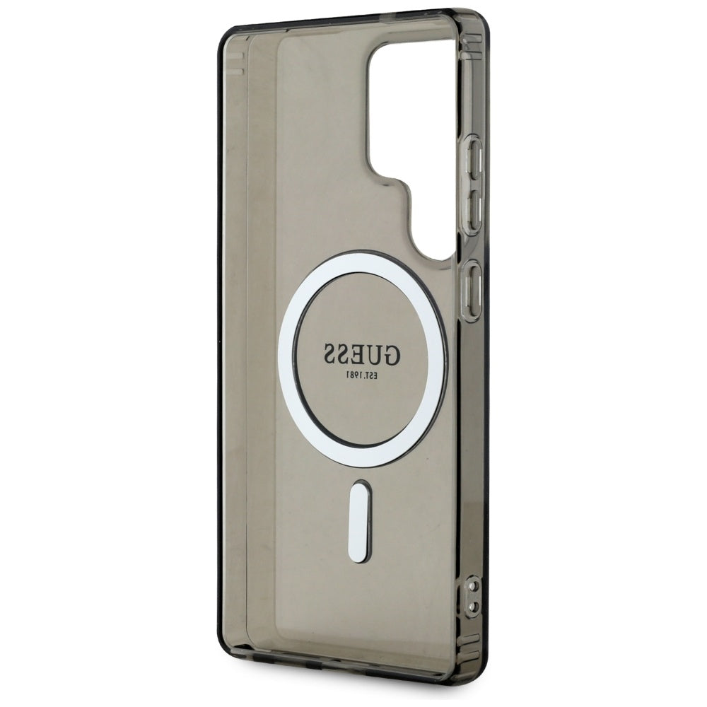 Husa MagSafe pentru Samsung Galaxy S25 Ultra S938, Guess, IML Glitter Circle, Neagra