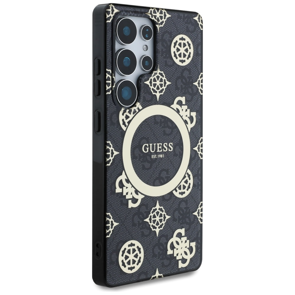 Husa MagSafe pentru Samsung Galaxy S25 Ultra S938, Guess, IML Peony On 4G Background , Neagra