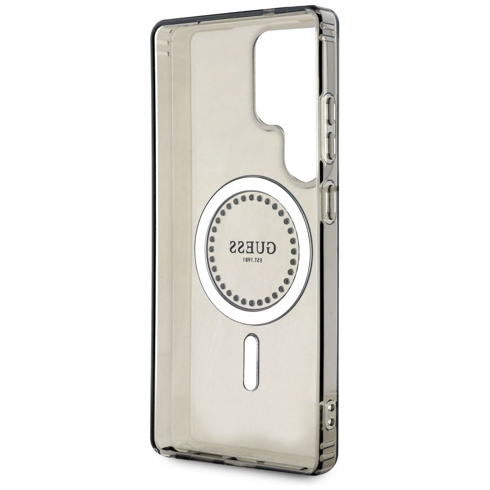 Husa MagSafe pentru Samsung Galaxy S25 Ultra S938, Guess, IML Rhinestone, Neagra