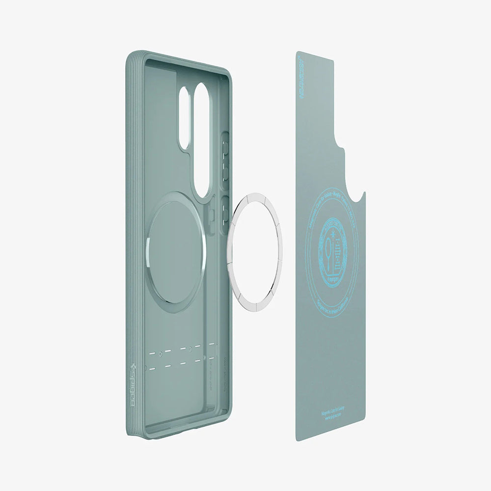 Husa MagSafe pentru Samsung Galaxy S25 Ultra S938, Spigen, Caseology Parallax, Verde ACS09053