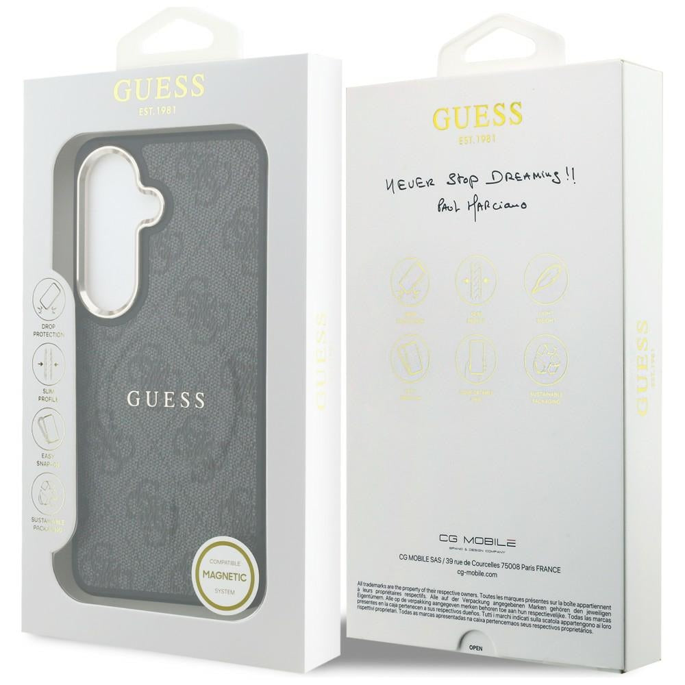 Husa MagSafe pentru Samsung Galaxy S26 Plus S947, Guess, 4G Embossed Ring, Neagra