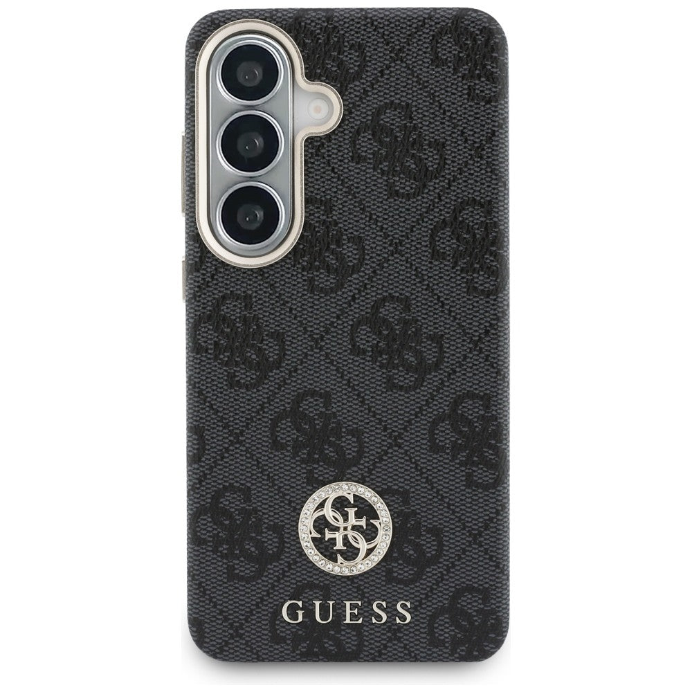 Husa MagSafe pentru Samsung Galaxy S26 Plus S947, Guess, 4G Rhinestone Round Logo, Neagra