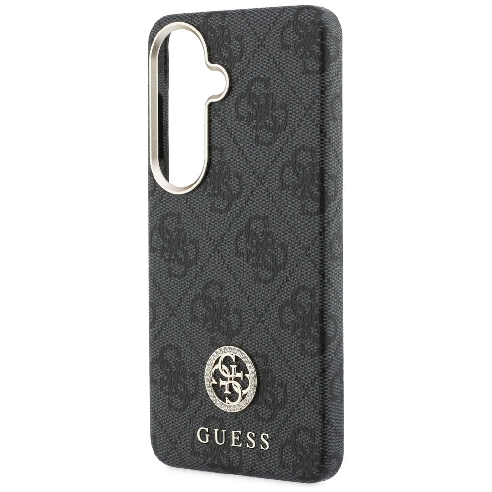 Husa MagSafe pentru Samsung Galaxy S26 Plus S947, Guess, 4G Rhinestone Round Logo, Neagra