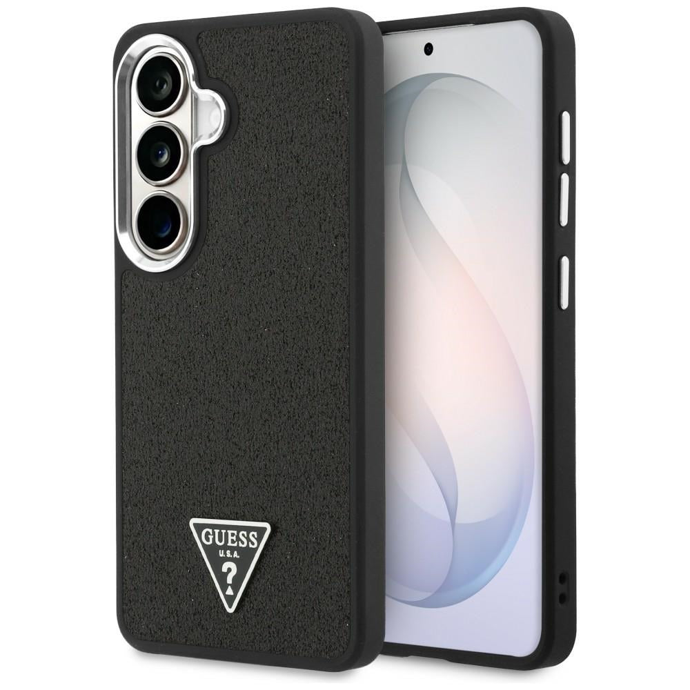 Husa MagSafe pentru Samsung Galaxy S26 Plus S947, Guess, Fixed Glitter Triangle Logo, Neagra