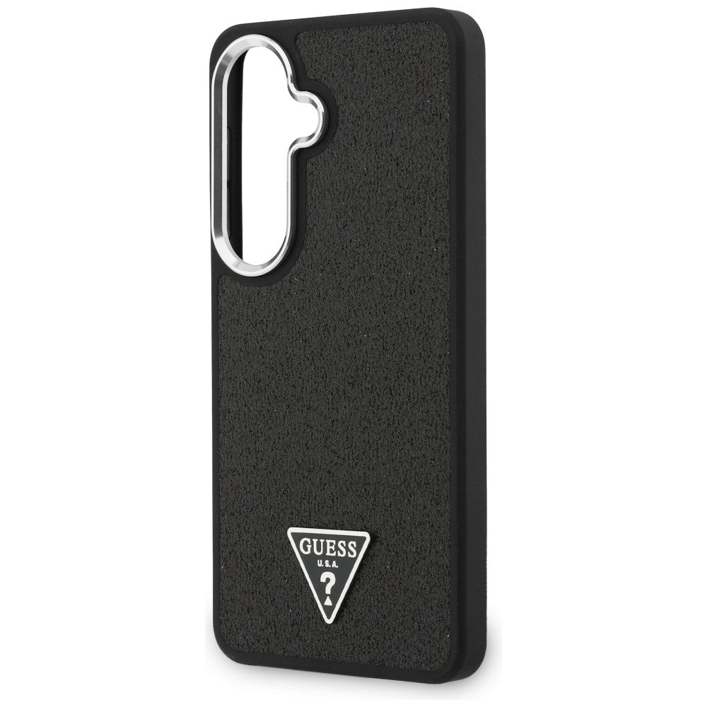 Husa MagSafe pentru Samsung Galaxy S26 Plus S947, Guess, Fixed Glitter Triangle Logo, Neagra