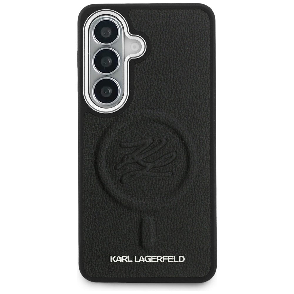 Husa MagSafe pentru Samsung Galaxy S26 Plus S947, Karl Lagerfeld, Initial Logo Debossed, Neagra