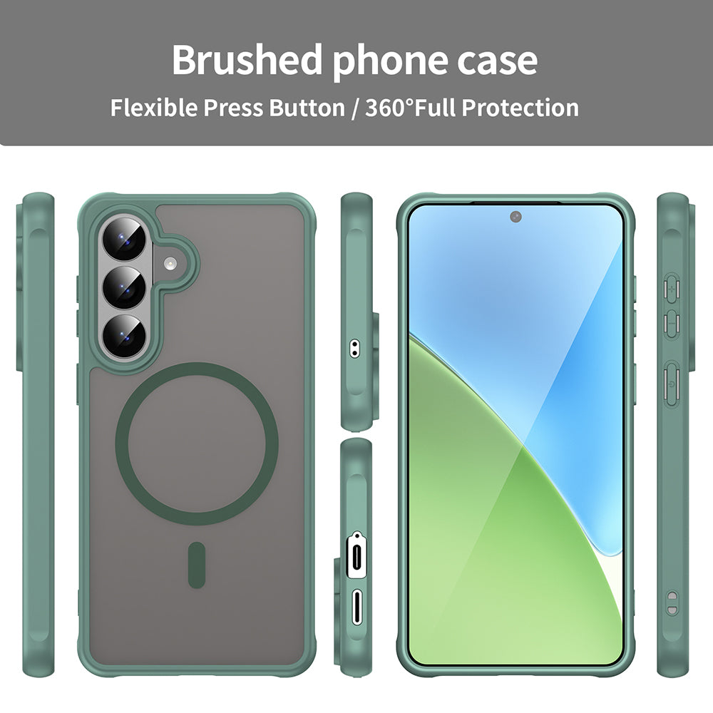 Husa MagSafe pentru Samsung Galaxy S26 Plus S947, Techsuit, HaloFrost II, Verde