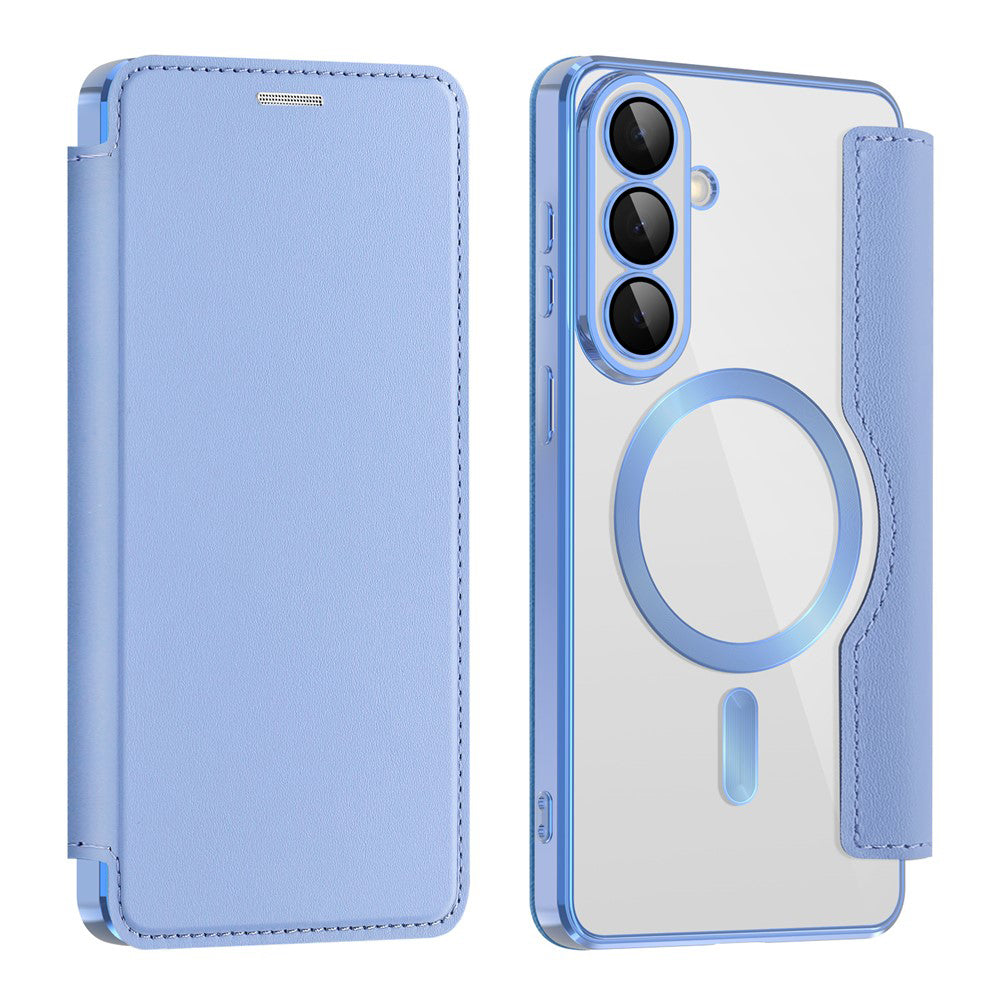 Husa MagSafe pentru Samsung Galaxy S26 Plus, Techsuit, SmartMag Book, Bleu