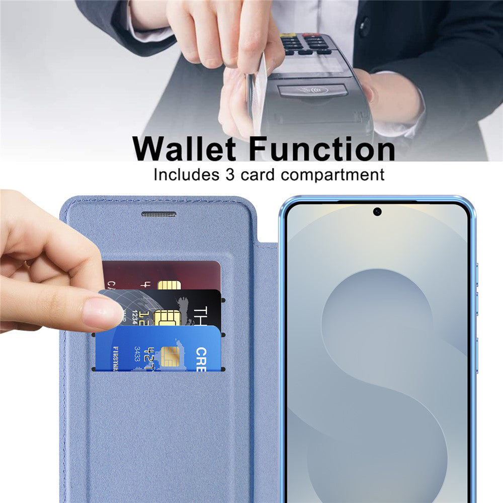 Husa MagSafe pentru Samsung Galaxy S26 Plus, Techsuit, SmartMag Book, Bleu