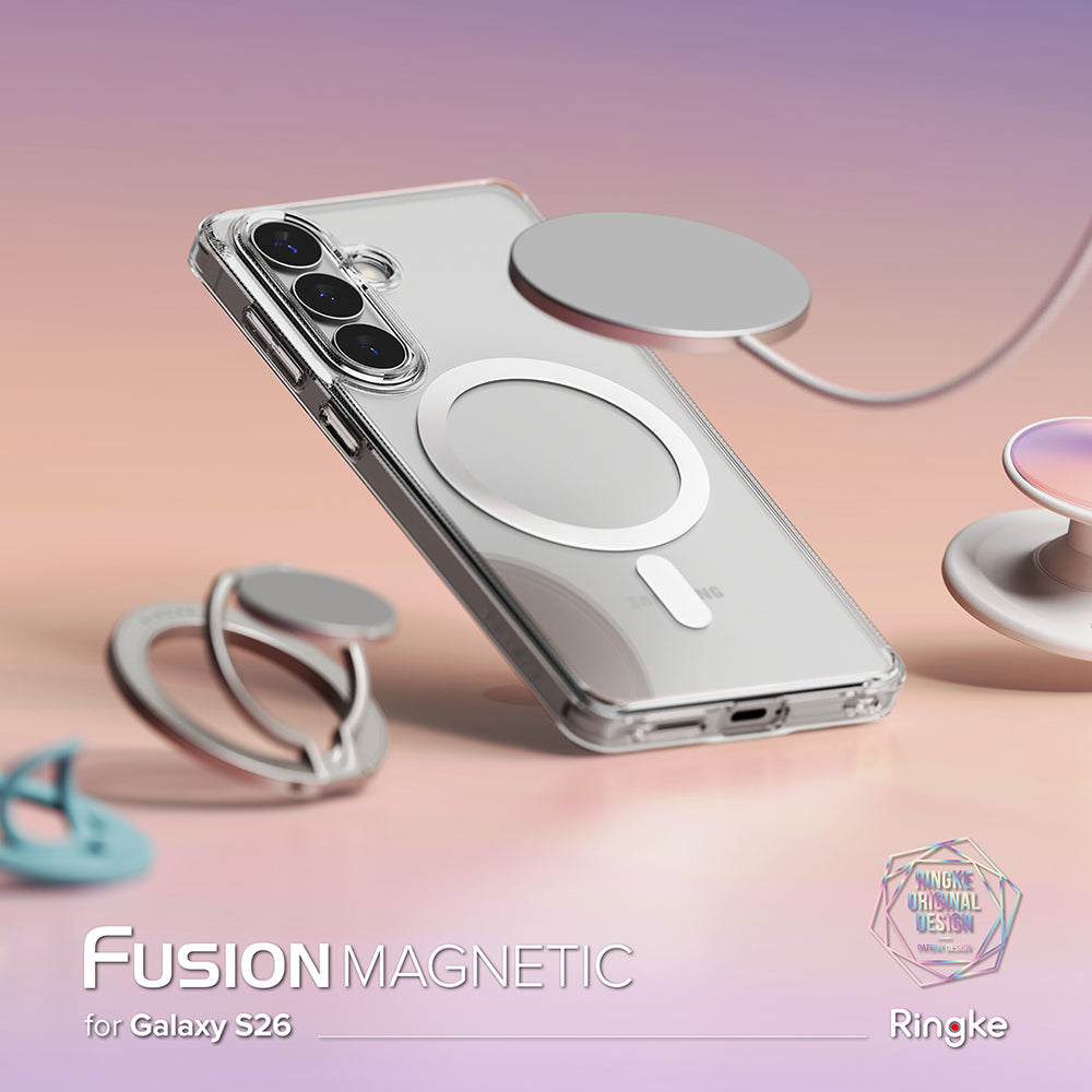 Husa MagSafe pentru Samsung Galaxy S26 S942, Ringke, Fusion, Transparenta