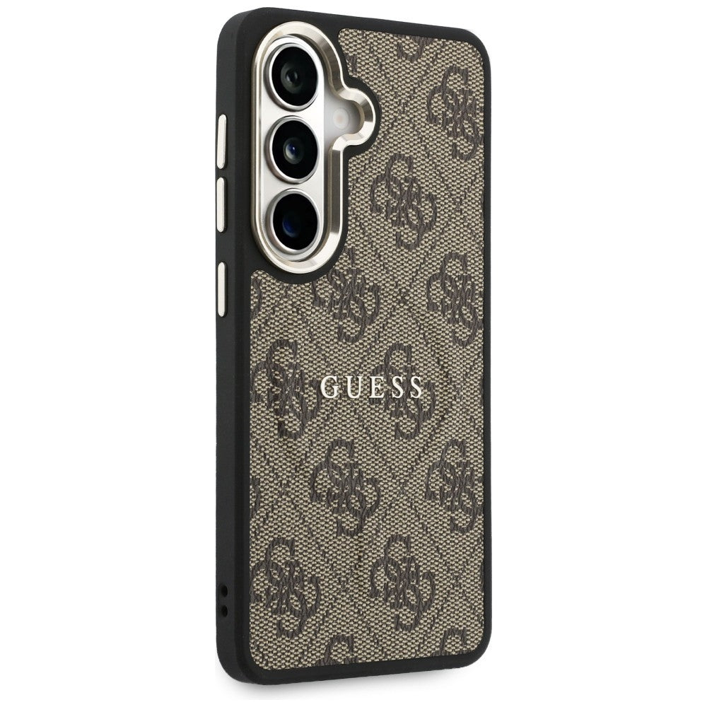 Husa MagSafe pentru Samsung Galaxy S26 S942, Guess, 4G Embossed Ring, Maro