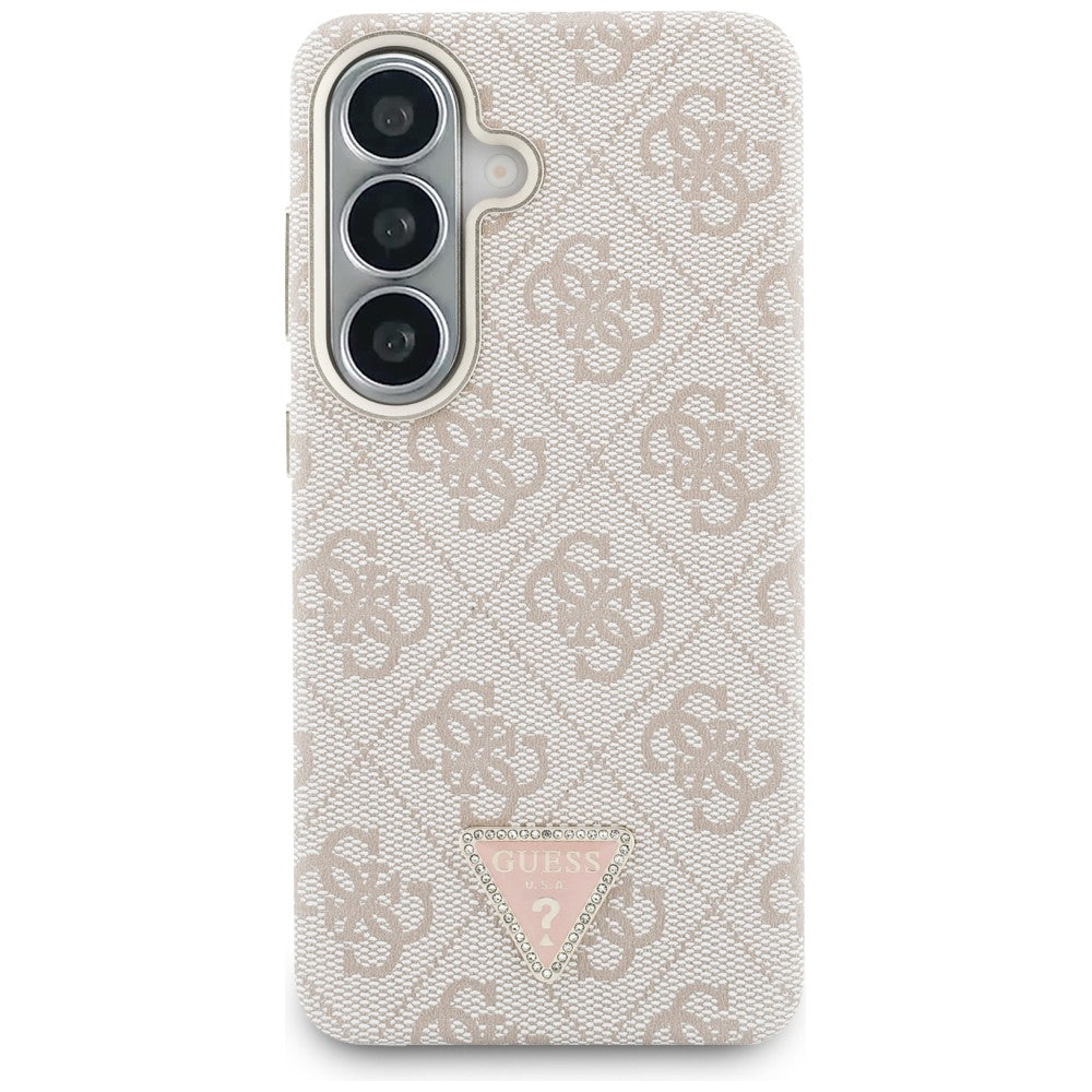 Husa MagSafe pentru Samsung Galaxy S26 S942, Guess, 4G Triangle Logo, Roz