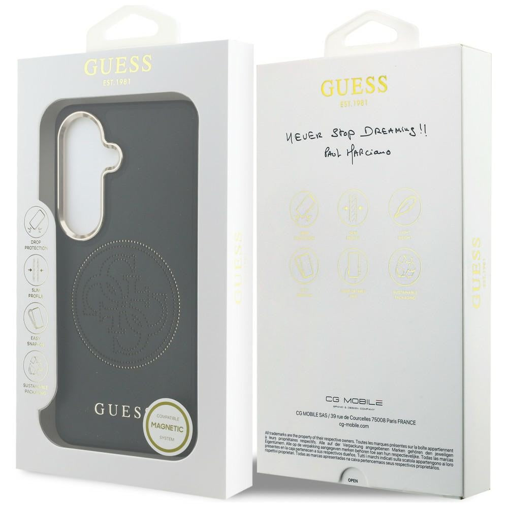 Husa MagSafe pentru Samsung Galaxy S26 S942, Guess, Perforated Logo, Neagra