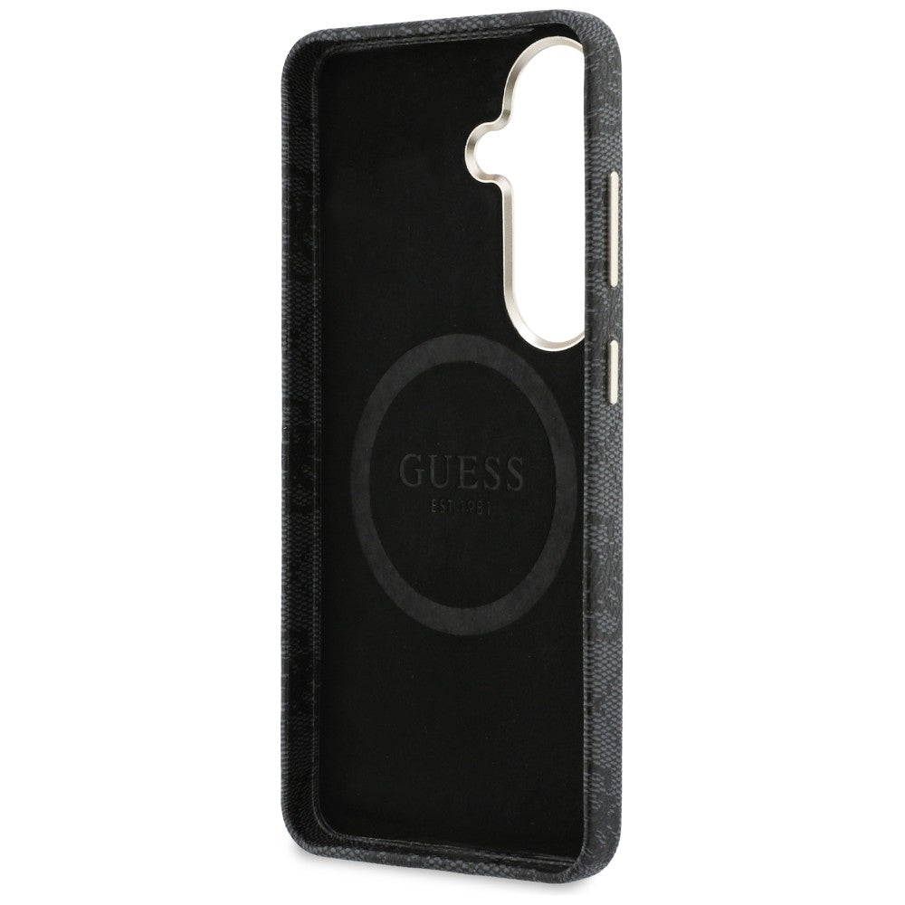 Husa MagSafe pentru Samsung Galaxy S26 S942, Guess, Rhinestone Round Logo, Neagra