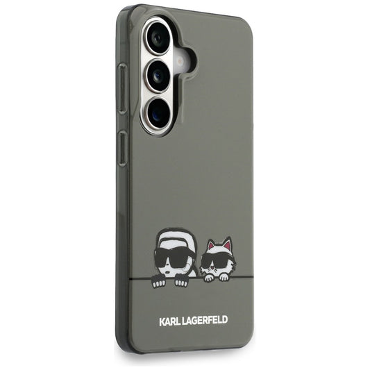 Husa MagSafe pentru Samsung Galaxy S26 S942, Karl Lagerfeld, IML Karl & Choupette Peekaboo Logo, Neagra
