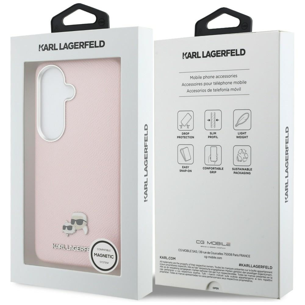 Husa MagSafe pentru Samsung Galaxy S26 S942, Karl Lagerfeld, Karl & Choupette Head's Pin, Roz