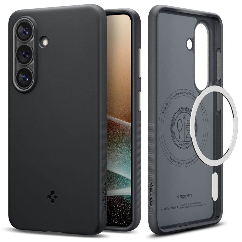 Husa MagSafe pentru Samsung Galaxy S26 S942, Spigen, Caseology Nano Pop, Neagra ACS11066