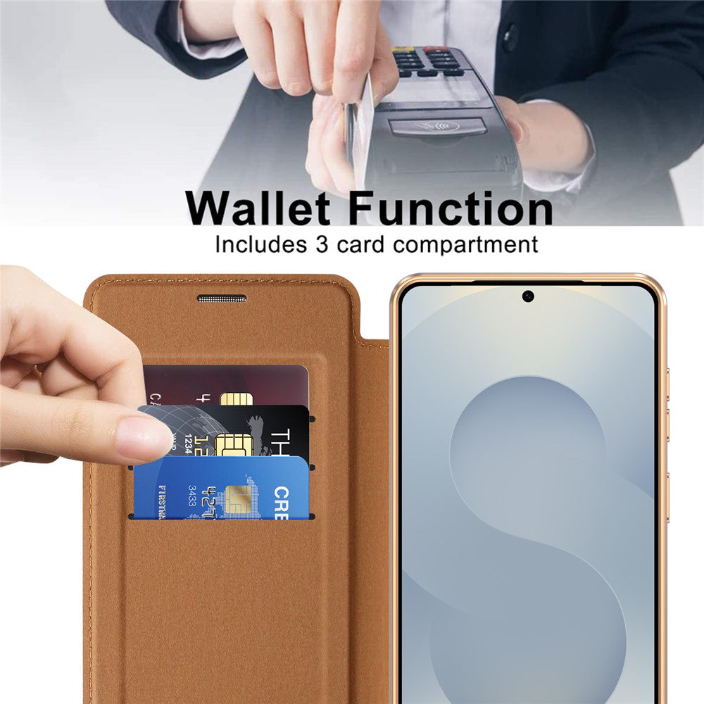 Husa MagSafe pentru Samsung Galaxy S26, Techsuit, SmartMag Book, Maro