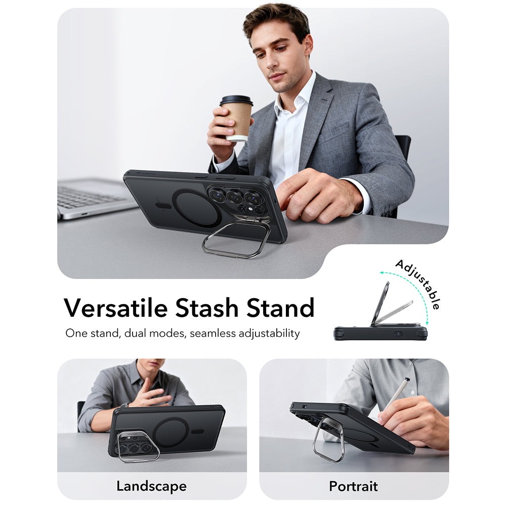 Husa MagSafe pentru Samsung Galaxy S26 Ultra S948, ESR, Classic Hybrid Kickstand, Neagra Satinata