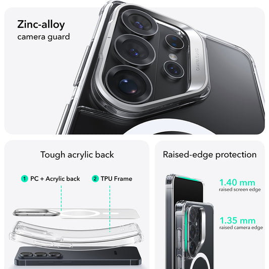 Husa MagSafe pentru Samsung Galaxy S26 Ultra, ESR, Classic Hybrid Kickstand, Transparenta