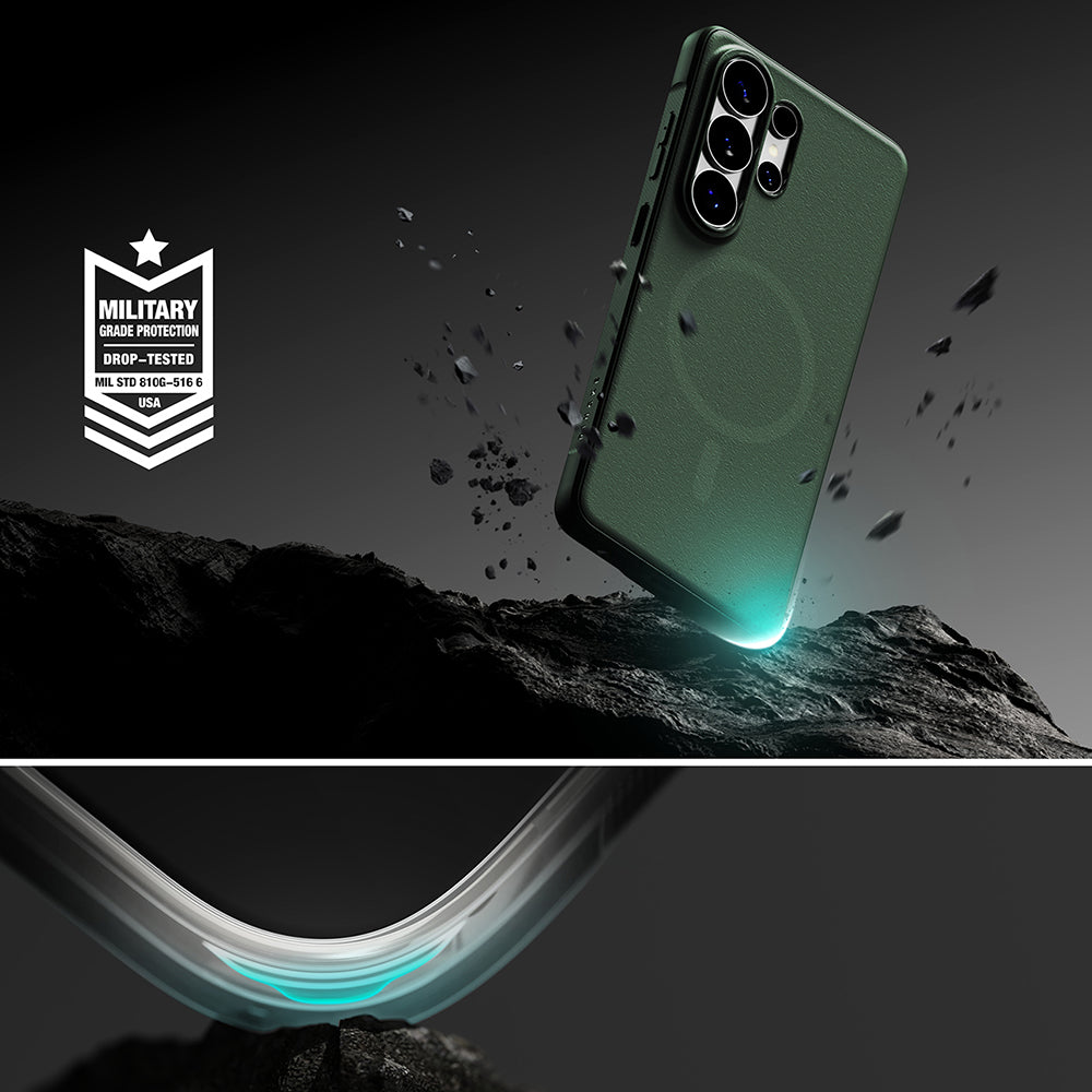 Husa MagSafe pentru Samsung Galaxy S26 Ultra S948, Ringke, Onyx, Verde Inchis