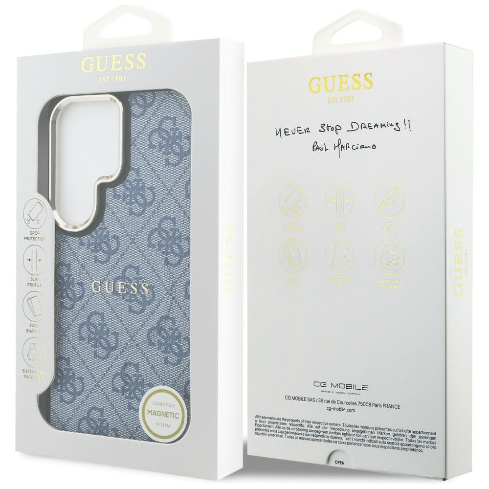 Husa MagSafe pentru Samsung Galaxy S26 Ultra S948, Guess, 4G Embossed Ring, Albastra