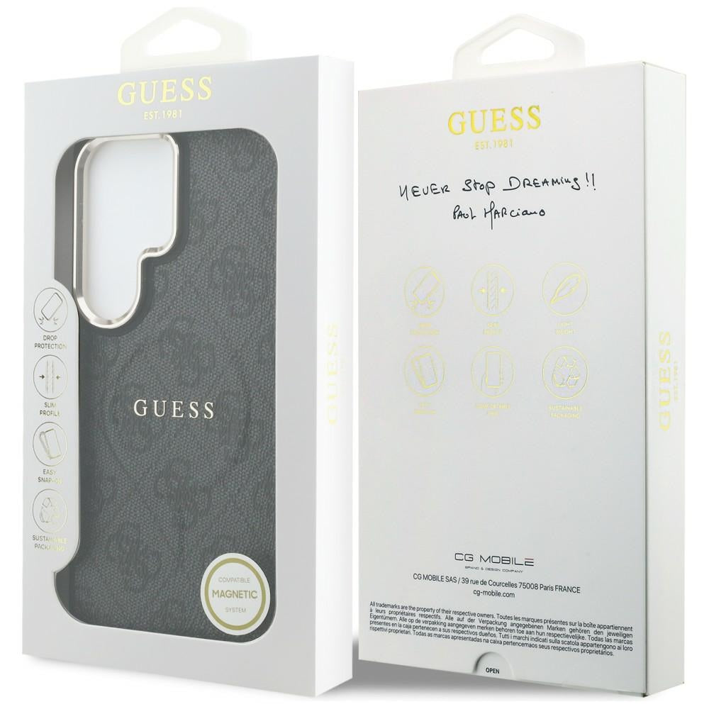 Husa MagSafe pentru Samsung Galaxy S26 Ultra S948, Guess, 4G Embossed Ring, Neagra