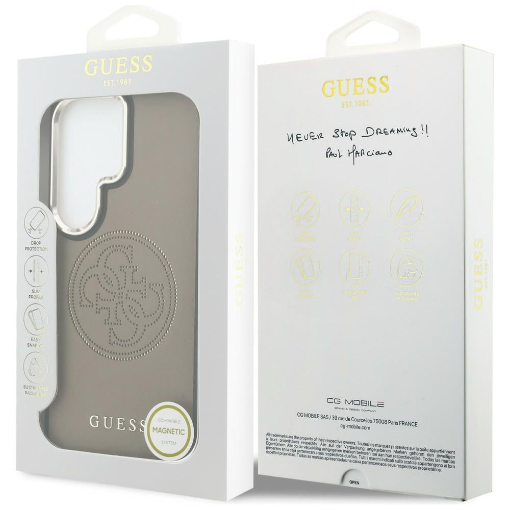 Husa MagSafe pentru Samsung Galaxy S26 Ultra S948, Guess, Perforated Logo, Maro