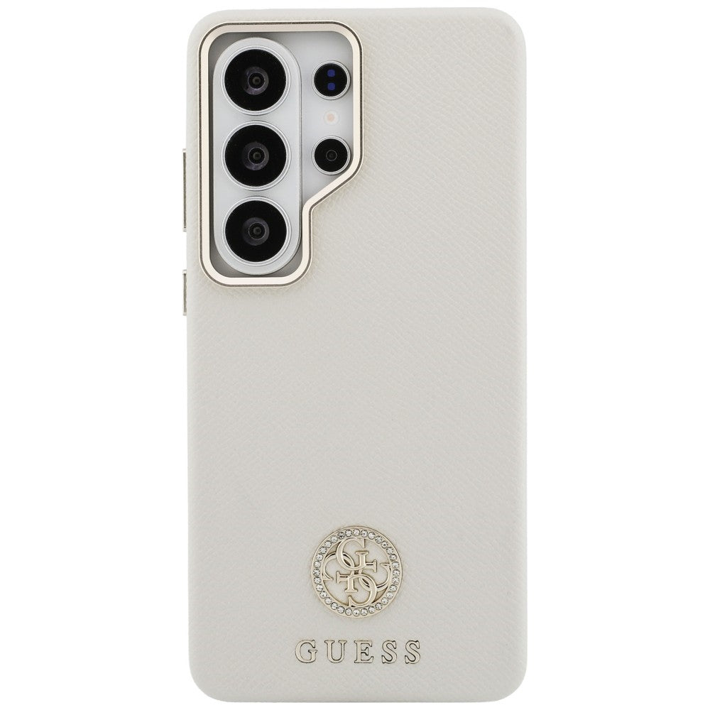 Husa MagSafe pentru Samsung Galaxy S26 Ultra S948, Guess, Rhinestone Round Logo, Bej