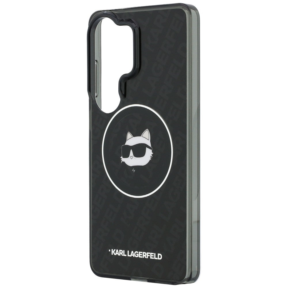 Husa MagSafe pentru Samsung Galaxy S26 Ultra S948, Karl Lagerfeld, IML Choupette Head on KL Repeated Logo, Neagra