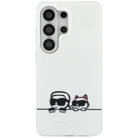 Husa MagSafe pentru Samsung Galaxy S26 Ultra S948, Karl Lagerfeld, IML Karl & Choupette Peekaboo Logo, Alba