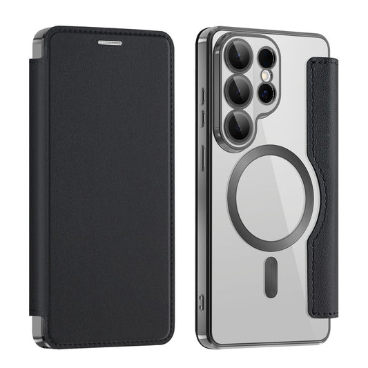 Husa MagSafe pentru Samsung Galaxy S26 Ultra, Techsuit, SmartMag Book, Neagra