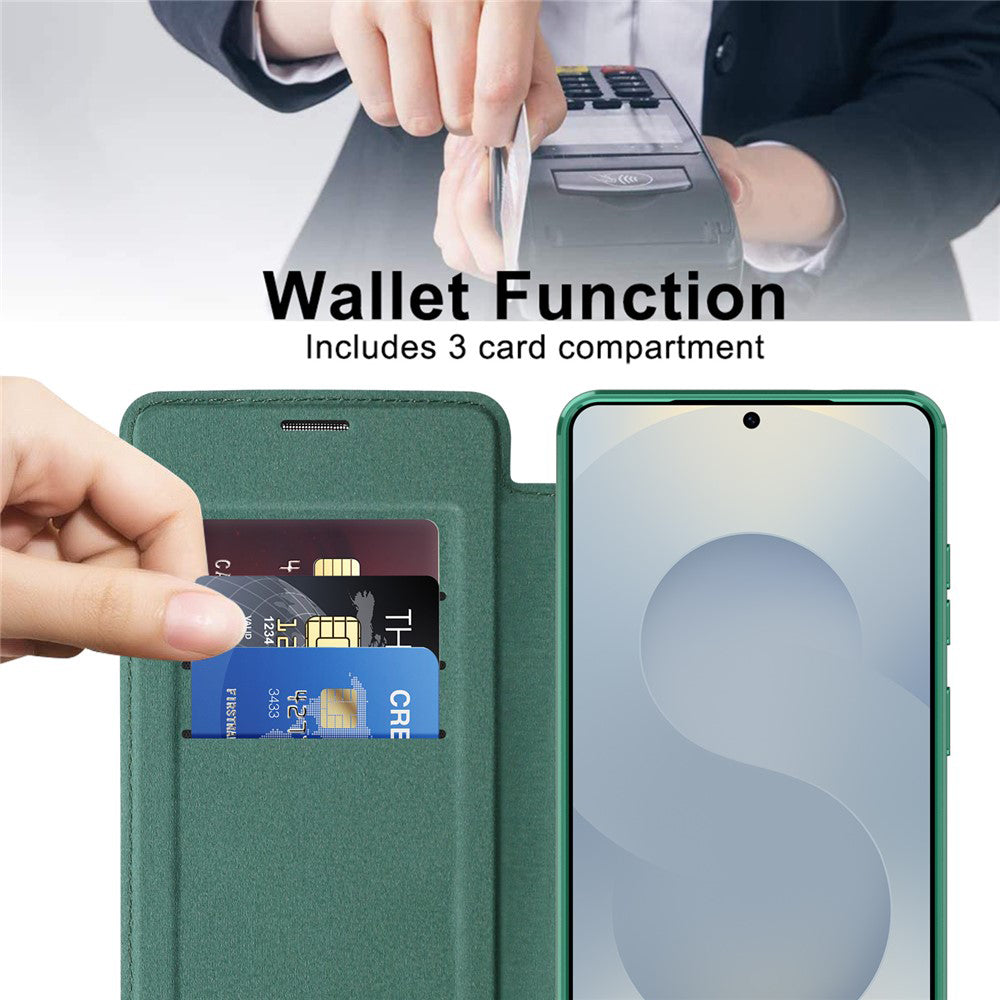 Husa MagSafe pentru Samsung Galaxy S26 Ultra S948, Techsuit, SmartMag Book, Verde