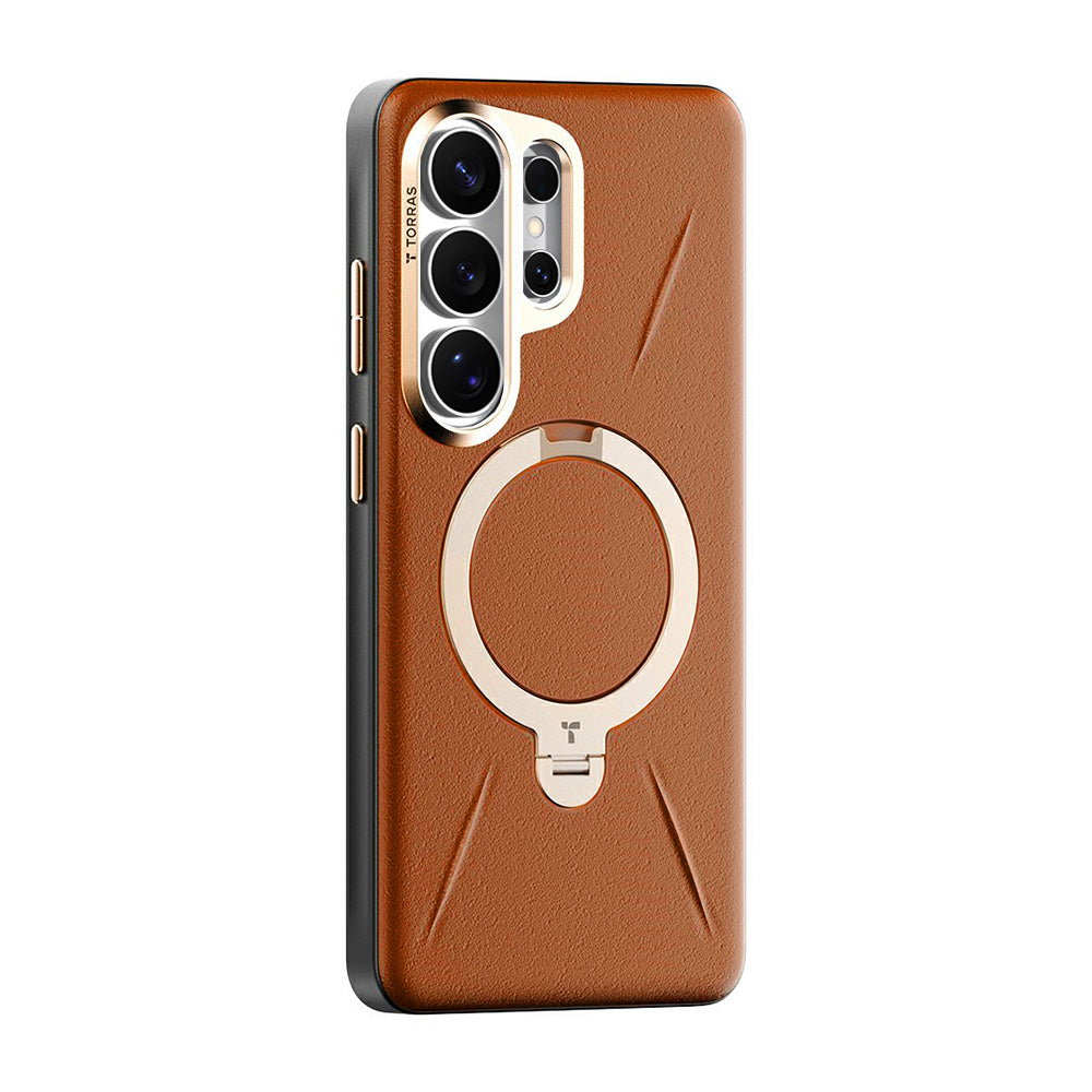 Husa MagSafe pentru Samsung Galaxy S26 Ultra S948, Torras, QPRO Leather, Maro