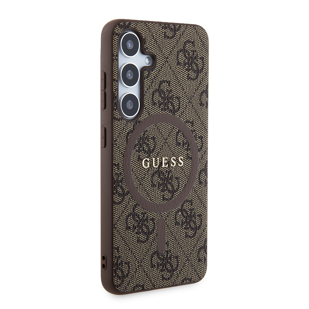 Husa MagSafe pentru Samsung Galaxy Z Flip7 F766, Guess, 4G Collection, Maro