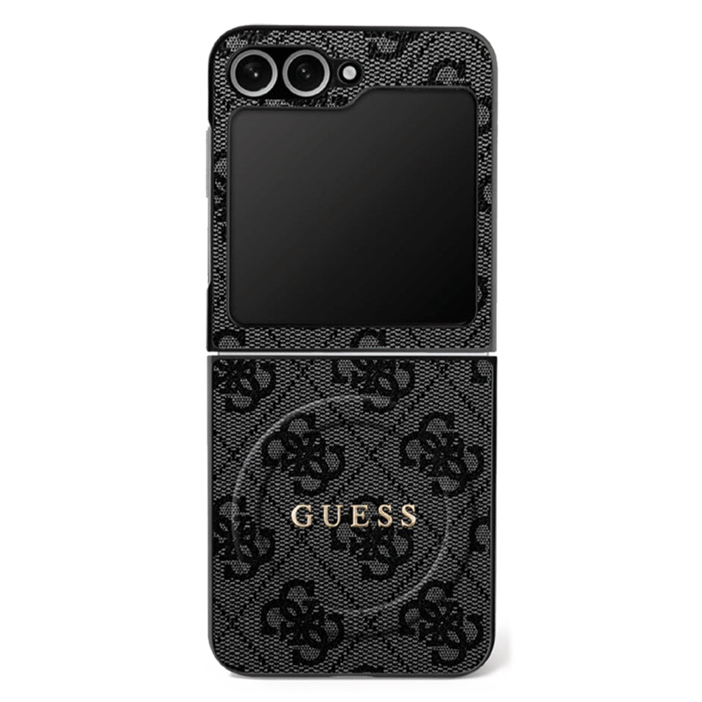 Husa MagSafe pentru Samsung Galaxy Z Flip7 F766, Guess, 4G Collection, Neagra