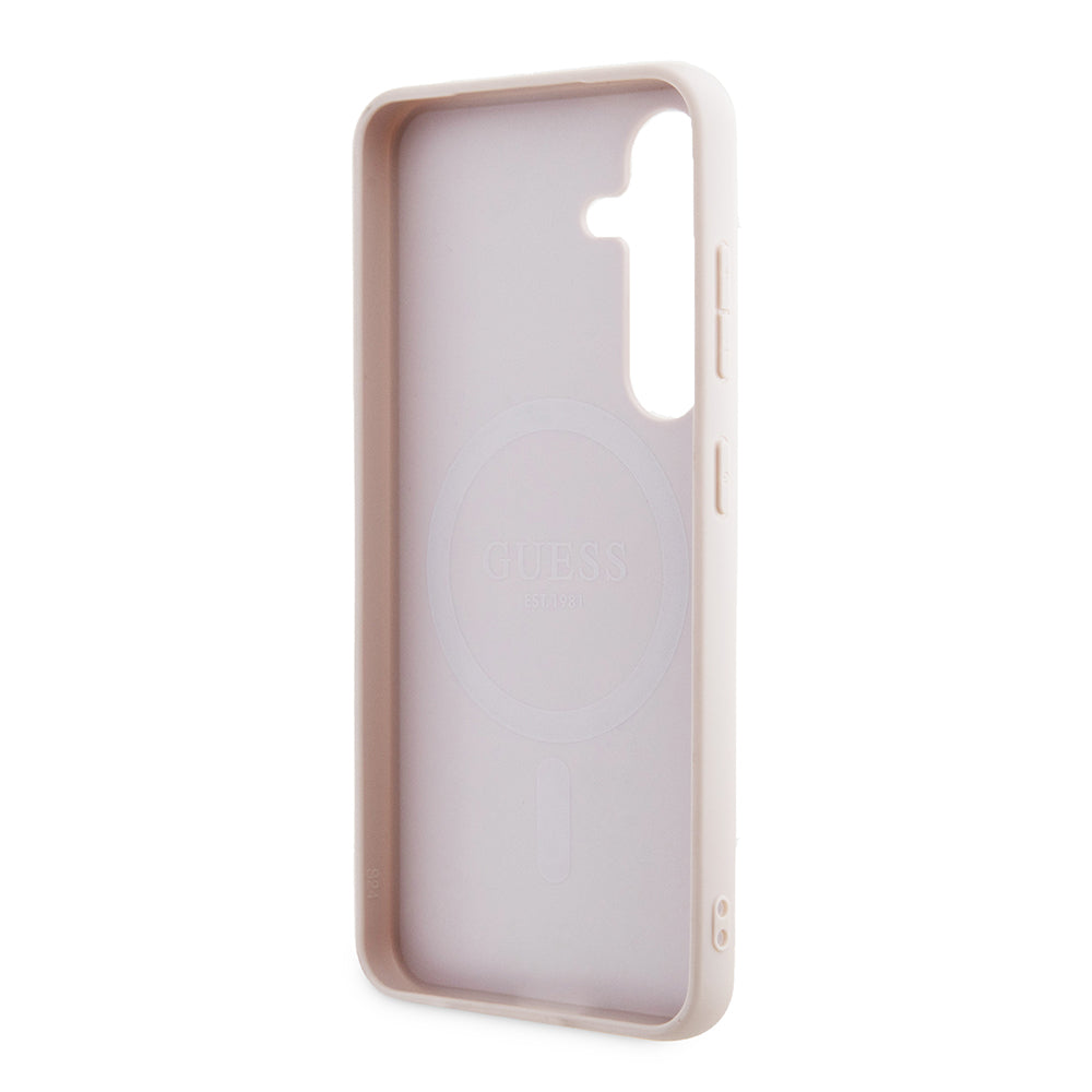 Husa MagSafe pentru Samsung Galaxy Z Flip7 F766, Guess, 4G Collection, Roz